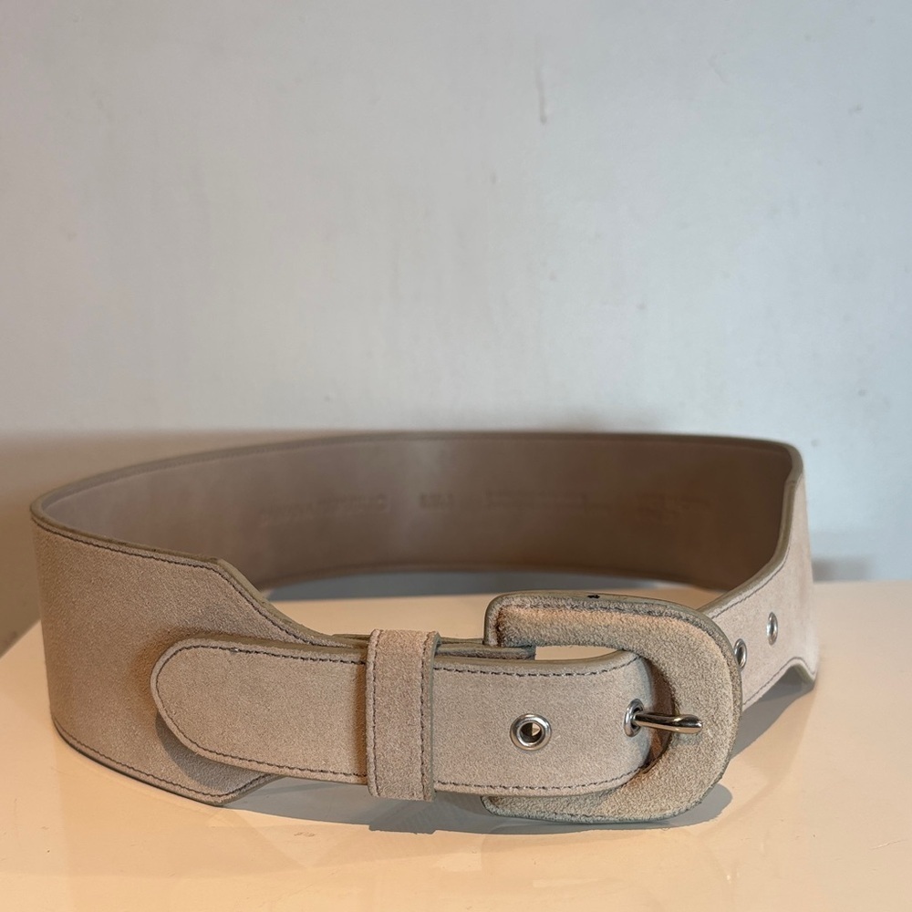 Banana Republic Beige genuine suede wide  Women's Belt size medium